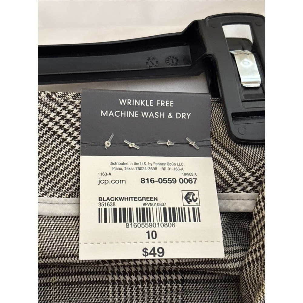 Women's Worthington Size 10 Gray Plaid High Rise Trousers - Picture 13 of 15